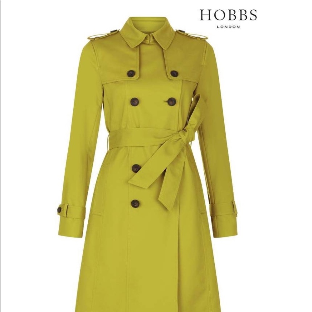 Hobbs Trenchcoat Saskia Size 10 Bright Green